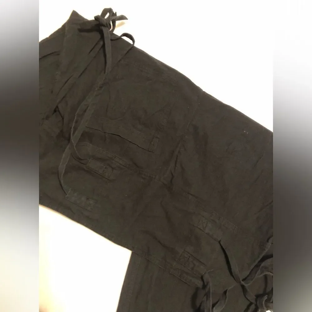 Free people highwaisted button front side drawstrings cotton pants, size small P